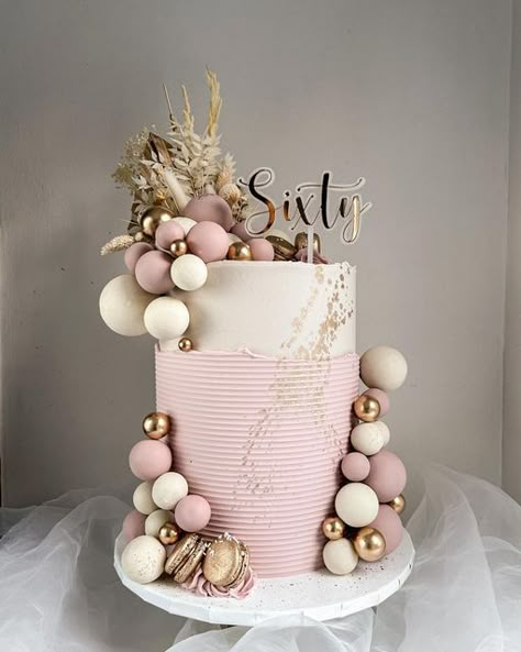 Classy Cakes Birthday For Women, 60 Birthday Cakes For Women, Boho Chic Cake, Birthday Cake For Mum, Christian Cakes, Dance Cake, Twin Birthday Cakes, Dance Cakes, Rose Gold Wedding Cakes