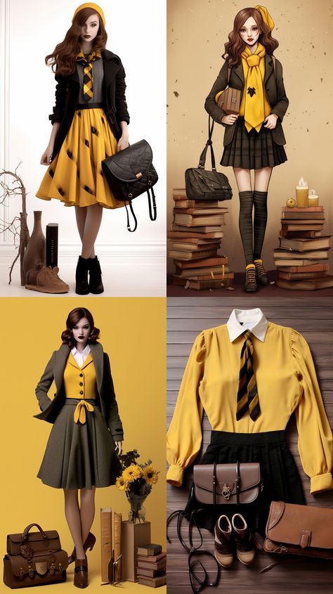 Hufflepuff Style Outfit, Hufflepuff Outfit Ideas, Hufflepuff Clothes, Harry Potter Houses Outfits, University House, Hufflepuff Outfit, Horned Serpent, Hp Houses, Disney 2025