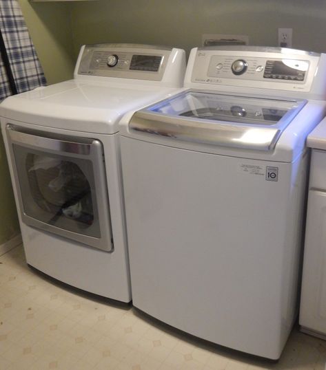 Lg Top Loader Washer, New Home Appliances, Washer And Dryer In Kitchen, Patron Logo, Washer And Dryer Set, Smart Washer And Dryer, Lg Washer And Dryer, Cabin Remodel, Washers And Dryers