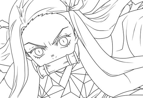 Are you looking for a fun and creative activity that allows you to express yourself? If so, Nezuko coloring pages are perfect for you! These pages help bring out your inner artist, giving you the oppo... Nezuko Lineart, Character Outline, Leaf Coloring Page, Rose Coloring Pages, Frozen Coloring Pages, Panda Coloring Pages, Boy Coloring, Shark Coloring Pages, Fruit Coloring Pages