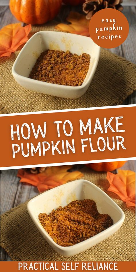 How to Make Pumpkin Flour - If you're looking for easy ways to preserve a pumpkin, you'll love this pumpkin powder! Dehydrated pumpkin powder is so easy to make and is the perfect idea for preserving pumpkins. Use your pumpkin flour in all kinds of easy pumpkin recipes this fall. Pumpkin Powder Uses, Pumpkin Powder Recipes, Pumpkin Flour Recipes, How To Process Pumpkin, How To Dry Pumpkins, Dehydrating Pumpkin, Freez Dryer, Preserve Pumpkin, Dehydrated Pumpkin