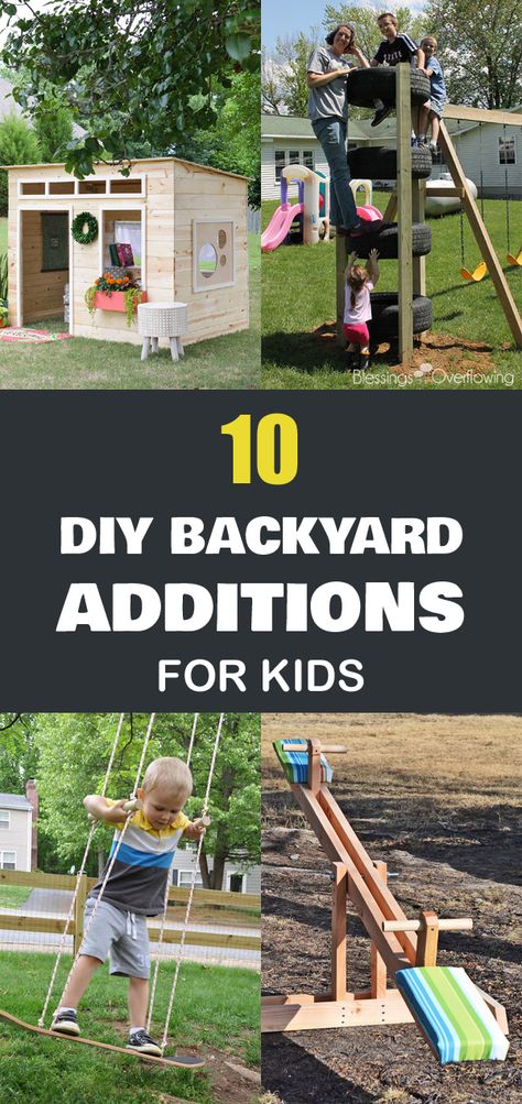 10 DIY Backyard Additions for Kids Backyard Additions, Backyard Play Spaces, Crib Desk, Kid Friendly Backyard, Outdoor Kids Play Area, Backyard Hangout, Kids Yard, Backyard Toys, Kids Backyard Playground