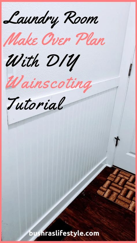 Beadboard Laundry Room, Wainscoting Tutorial, Laudry Room Ideas, Waynes Coating, Tiny Laundry Room, Tiny Laundry, Laundry Makeover, Wainscoting Ideas, Small Laundry Room Makeover