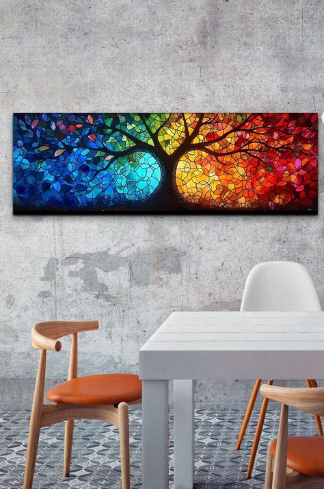 Tree Of Life Stained Glass, Make Wall Art, Outdoor Murals, Tree Of Life Wall Art, Horse Photography Poses, Yggdrasil Tree, Tree Of Life Painting, Whimsical Art Paintings, Tree Of Life Art