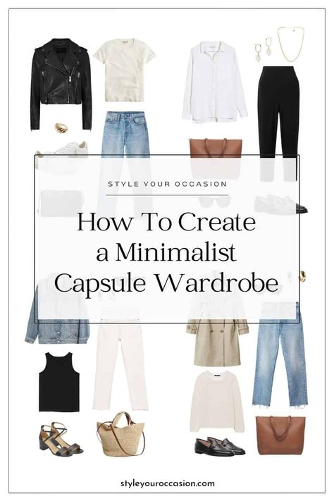 Looking to create the perfect minimalist capsule wardrobe in 2024? You’ll love this guide for creating a minimal capsule wardrobe with wardrobe basics for work and casual in spring, summer, fall, and winter. This year-round capsule has excellent minimalist outfit ideas and aesthetic neutral outfit ideas you’ll love! Minimalist Outfit Ideas, Minimal Capsule Wardrobe, Neutral Outfit Ideas, Chic Capsule Wardrobe, Minimalist Wardrobe Capsule, Capsule Wardrobe Checklist, Capsule Wardrobe Casual, Neutral Capsule Wardrobe, Capsule Wardrobe Minimalist