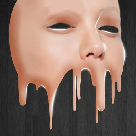 Melting Face Drawing, Melting Effect, Melting Face, Ap Drawing, Mask Drawing, Drawing Water, Drawing Heads, Drawing Face, Human Figure