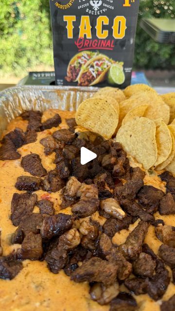 Miguel Raya| Food, bbq, recipes on Instagram: "Make this Smoked queso dip with steak bites  for Gameday @fireandsmokesociety  • . Ingredients  8 oz pepper jack cheese  8 oz cheddar cheese  8 oz cream cheese  1 can rotel tomatoes  8 oz green Chilis  1/4 cup diced sweet onions . Find it via link in my bio or you can pick it up at Walmart Stores #fireandsmokesociety" Steak Dip, Steak Rotel Dip, Steak Queso Dip, Steak And Cheese Dip, Queso Dip With Steak Bites, Meat Dip, Grilled Queso Dip, Queso Dip In Oven, Smoked Steak Queso Dip