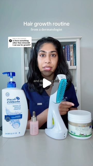 Dr. Neera Nathan on Instagram: "Comment “HAIR LOSS” and I will DM you a complete hair growth routine. Combination therapy is the secret to hair growth after hair loss, which I have learned personally as a dermatologist on a hair growth journey. This routine uses science-backed minoxidil alternatives that can help regrow thinning hair. #hairgrowth #hairgrowthtips #hairloss #fyp" Fine Hair Care Routine, Minoxidil Before And After Women, Thinning Hair Women, Hair Growth Routine, Hair Growth Progress, Fine Hair Care, Regrow Thinning Hair, Hair Growth Journey, Thinning Hair Remedies