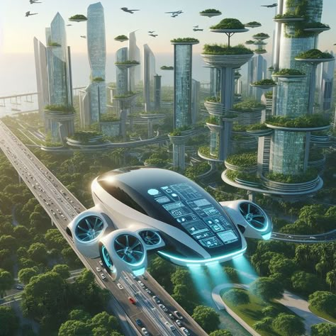 Wallpaper Scifi, Futuristic City Utopia, Kota Masa Depan, Concept Wallpaper, Future Technology Concept, Futuristic Concept, Concept Vehicles Sci Fi, Sci Fi Architecture, Flying Cars