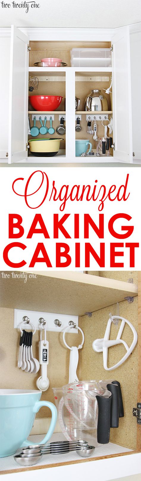 Organized baking cabinet! Great ideas to maximize cabinet space! Cupboard Organization Kitchen, Corner Cupboard Organization, Baking Cabinet, Cupboard Organization, Kitchen Storage And Organization, Organization Closet, Organized Kitchen, Corner Cupboard, Organization Kitchen