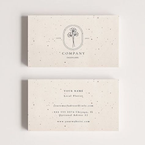 $29.00 | Minimal Beige Textured Business Card | Tarjetas de negocios | wildflower logo, minimal beige card, textured business card, simple floral business card, speckle background, florist shop logo card, minimal contact card, rustic vintage paper, rustic business card, line art floral logo Boho Business Cards, Wildflower Logo, Business Card Simple, Rustic Business Cards, Line Art Floral, Interior Designer Business Card, Business Card Texture, Floral Business Cards, Floral Business