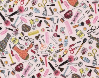 Timeless Treasures Dress Up Divas by Gail Cadden Make-Up on Pink by the Yard Mary Kay Party Themes, Make Up Pink, Wholesale Fabric Suppliers, Makeup Illustration, Makeup Wallpapers, Timeless Treasures Fabric, Nail Logo, Beauty Wallpaper, Doodle Designs