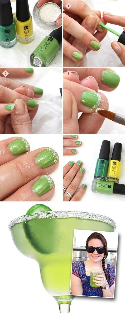 Get a margarita manicure. | 60 Things You Absolutely Have To Do This Summer Buffett Ideas, Margarita Nails, Jimmy Buffett Party, Jimmy Buffett Concert, Glitter French Manicure, Jimmy Buffet, French Manicure Designs, Manicure Gel, 5 De Mayo