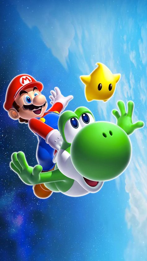 Mario Yoshi, Wallpapers Ipad, Super Mario Galaxy, Mario Games, Mario Nintendo, Super Mario World, Super Mario Brothers, Mario Art, Space Invaders