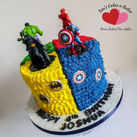 Hulk And Captain America Cake, Hulk And Batman Cake, 4 Year Boy Birthday Cake, Super Man Cake Ideas, Birthday Ideas For 4 Year Boy, Birthday Cake Boys 5th, 4 Year Birthday Cake For Boys, Hulk Cakes For Boys, Cakes For 4 Year Boy