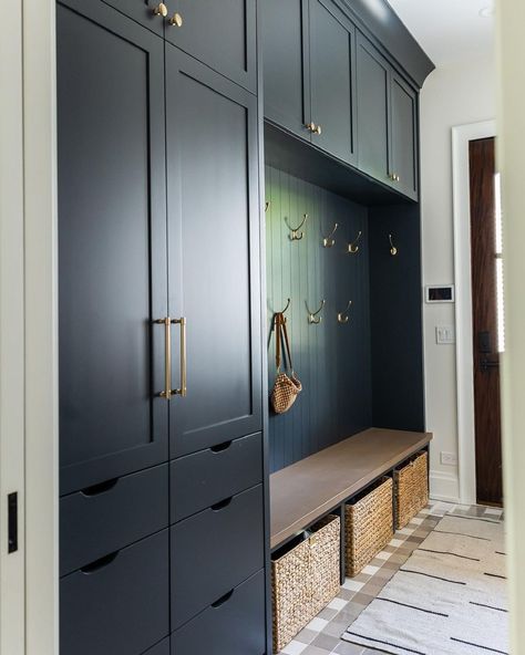 30 Mudroom Bench With Storage ideas For A Clutter-Free Room Shoes In Mudroom, Mudbench Design, Mudroom Cubbies With Doors, Mud Room Cabinets With Bench, Mudroom Cabinets With Bench, Built In Mudroom Bench With Storage, Mudroom Built Ins With Bench, Bench Storage Ideas, Mudroom Closet Organization