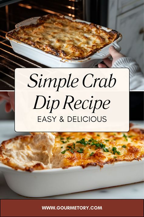 There’s something irresistible about a creamy, cheesy dip, and when you add tender, flavorful crab meat to the mix, you’ve got an appetizer that’s a guaranteed crowd-pleaser. This Creamy Baked Crab Dip is rich, satisfying, and comes together quickly with simple ingredients. Crab Dip Recipe Without Cream Cheese, Imation Crab Dip Recipes, Best Maryland Crab Dip, Baked Crab Dip With Cream Cheese, Easy Crab Dip 3 Ingredients, Crab Side Dishes, Crab Dip Recipe Easy, Crab Meat Recipes Easy, Pasta With Crab Meat