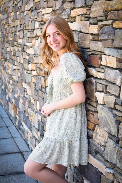 stone wall lean dress Leaning Poses, Eid Photoshoot, Eid Photoshoot Ideas, Prom Poses, Senior Poses, Graduation Photos, Senior Pics, Stone House, Grad Party