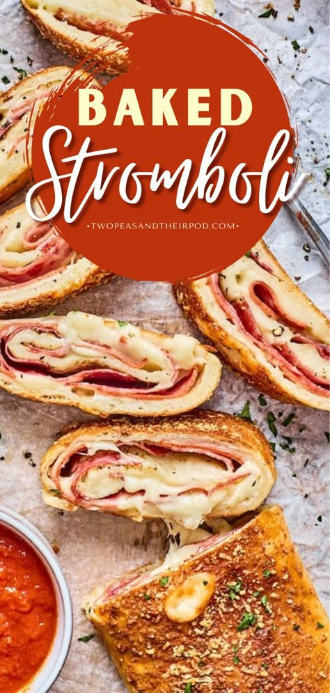 Stromboli, easy appetizer recipes, family dinner ideas for tonight Dinner With Salami, Sharp Provolone Recipes, Salami And Pepperoni Recipes, Salami Crescent Roll Recipes, Recipes Using Sliced Provolone Cheese, Sliced Salami Recipes, Food For 12 People, Recipes Using Pizza Dough Dinners, Recipe With Salami