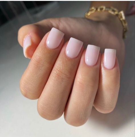 Back To School Nails Short Square, Small Nail Beds Manicure, Shirt Square Acrylic Nails, Short Tapered Square Nails, Plain Acrylic Nails, Burberry Nails, French Tip Gel Nails, Blush Pink Nails, Soft Pink Nails