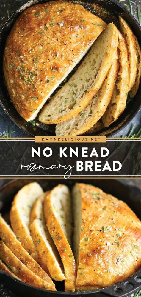 NO KNEAD ROSEMARY BREAD No Knead Rosemary Bread, Keto Brood, Savory Bread Recipe, Rosemary Bread, Knead Bread Recipe, Savory Bread, Healthy Recipes Easy Snacks, Bread Appetizers, No Knead Bread