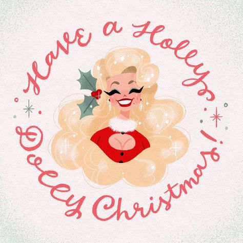 Christmas Dolly Parton, Dolly Parton Invitation, Dolly Parton Party Theme, Dolly Parton Wallpaper, Dolly Parton Art, Dolly Parton Christmas, Ornament Inspiration, Angry Elf, Holly Dolly