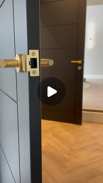 26K views · 1.1K likes | Kevin tingley on Instagram: "BLACK OAK DOORS.. 

Painted in @tikkurila_uk Everal Aqua 10 primed in otex Akva, finished off nicely with the Brass hinges latches and handles 😍

#paint #painter #painting #paintwarrior #decor #decoration #decoração #decorating #design #designer #diy #homedecor #oddlysatisfying #fresh #insta #instagood #instadaily #instagram #instalike #instareels #viral" Black Door With Gold Handle, Black Door Brass Hardware, Black Door Gold Handle, Black Doors Interior Gold Handles, Black Door With Gold Hardware, Black Door Gold Hardware, Black Interior Door, White Hallway, Interior Door Hardware