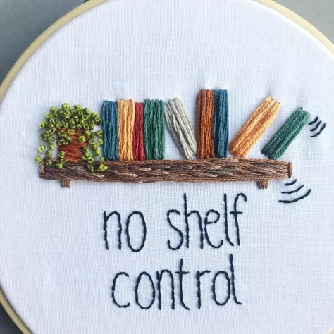 No Shelf Control, Fun Embroidery, Needlecraft Patterns, Beginner Embroidery, Creative Diy Gifts, Pola Sulam, Cute Embroidery, Sewing Embroidery Designs, 자수 디자인