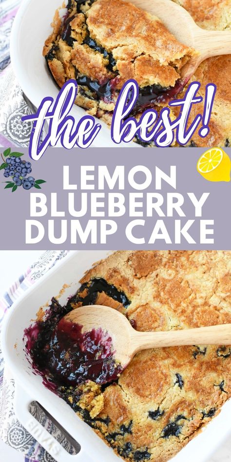 Lemon Blueberry Dump Cake Lemon Berry Dump Cake, Blueberry Angel Food Dump Cake, Blueberry Lemon Dump Cake Recipe, Lemon Cake Mix Blueberry Pie Filling, Lemon Blueberry Dump Cake Easy, Blueberry Biscuit Lemon Dump Cake, Lemon Blueberry Poke Cake Easy, Blueberry Dump Cake Recipes Pie Fillings, Lemon Cake Blueberry Filling