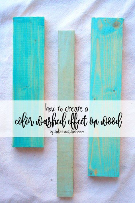 Featured at #CreateItThursday: A simple technique to get a fabulous color washed effect on wood! Color Washed Wood, Wood Painting Techniques, Wood Art Diy, Whitewash Wood, Diy Paint, Décor Diy, Paint Furniture, Wood Work, Diy Wood Projects