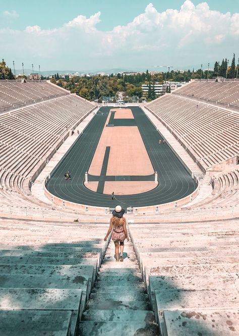 Panathenaic Stadium Athens, Stadium Photo Ideas, Panathenaic Stadium, Athens Photoshoot, Athens Picture Ideas, Athens Greece Photo Ideas, Athens Photo Ideas, Study Abroad Europe, Greece With Kids