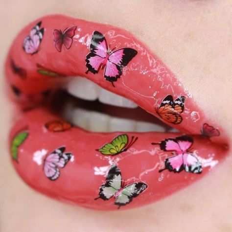 ColourPop Cosmetics on Instagram: “🦋 Butterflies are just the cutest 🦋 WEARING: Oasis lipstick butterfly collection topped with princess cut so juicy gloss | 30% OFF SITE…” Butterfly Collection, Colourpop Cosmetics, Lips Makeup, Lip Art, Heart Sign, Princess Cut, Fashion Makeup, Amazing Art, Watercolor Tattoo