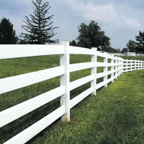 4 Rail Cheap Outdoor Plastic White Pvc Vinyl Horse Gate Ranch Paddock Farm Fence Post Panels Farm Fencing, Ranch Fencing, White Vinyl Fence, White Pergola, Country Fences, Fence Designs, Horse Fencing, Farm Fun, Wood Pergola