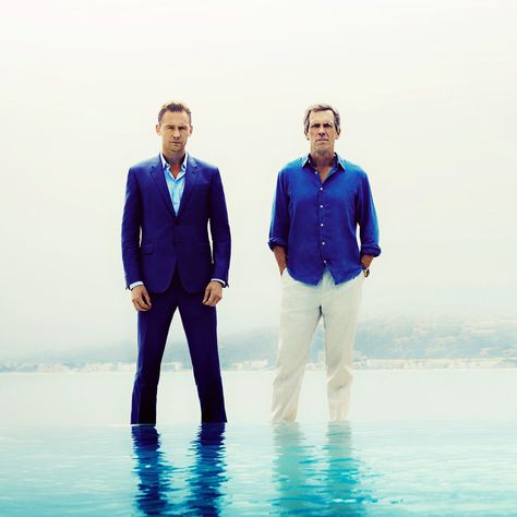 Tom Hiddleston as Jonathan Pine in (with Hugh Laurie as Richard Roper) "The Night Manager" Promotional photo Night Manager, Bad Bad, Hugh Laurie, House Md, Thomas William Hiddleston, Tom Hiddleston Loki, Tv Guide, British Actors, Film Serie