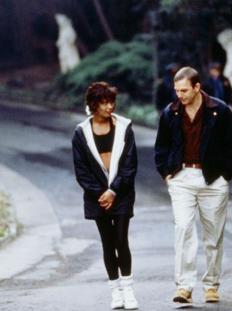 Whitney Houston and Kevin Costner in The Bodyguard, 1992 The Bodyguard Aesthetic, The Bodyguard 1992, Bodyguard Movie, Kevin Costner Whitney Houston, Janet Jackson Velvet Rope, The Bodyguard Movie, Whitney Houston Pictures, Retro Movies, The Bodyguard