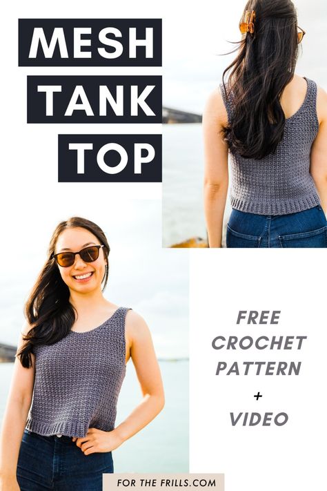 Yarn Hobbies, Tank Top Outfit Ideas, Crochet Tank Top Outfit, Crochet Tank Top Free, Tops A Crochet, Top Outfit Ideas, Tank Top Outfit, Crochet Tank Tops, Tank Top Pattern