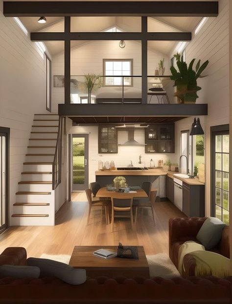 Loft Type Apartment, Loft Type House Small Spaces, Loft Type House, Dream House Architecture, Loft Type, Loft House Design, Home Necessities, Apartment Loft, Tiny House Loft