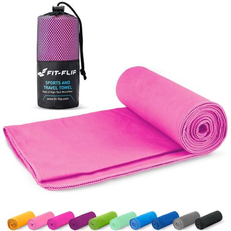 Fit-Flip Travel Towel - Compact & Ultra Soft Microfiber Camping Towel - Quick Dry Towel - Super Absorbent & Lightweight for Sports, Beach, Gym, Backpacking, Hiking and Yoga Face Sweating, Camping Materials, Hotel Towels, Camping Towel, Cooling Towels, Towel Workout, Sweat Workout, Gym Towel, Spa Towels