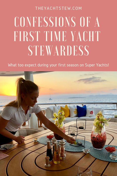 Super Yacht Stewardess, Working On A Yacht, Working On Yachts, Stewardess Yacht Life, Yachtie Life, Yacht Decorating Ideas, Stew Ideas, Yacht Stewardess, Female Angler