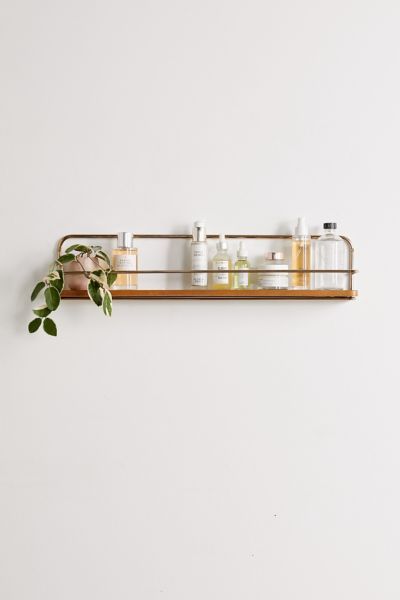 The perfect place to display your favorite things, this wall shelf features a wooden base topped with metal bracket and rim for holding little plants, ceramics, candles and more secure. Hanging hardware not included. Available exclusively at Urban Outfitters.Content + Care. MDF, birch wood veneer, iron Wipe clean Imported Size Small Dimensions: 12.6”l x 3.54”w x 5.12”h Shelf dimensions: 12.6”l x 3.54”w Shelving weight limit: 11.02 lbs Weight: 1.68 lbs Large Dimensions: 24.49”l x 3.74”w x 5.39”h Small Bathroom Organization Ideas, Homey Touches, Small Apartment Therapy, Key Shelf, Small Wall Shelf, Glass Bathroom Shelves, Shelf Inspiration, Shelf Dimensions, Bachelorette Pad