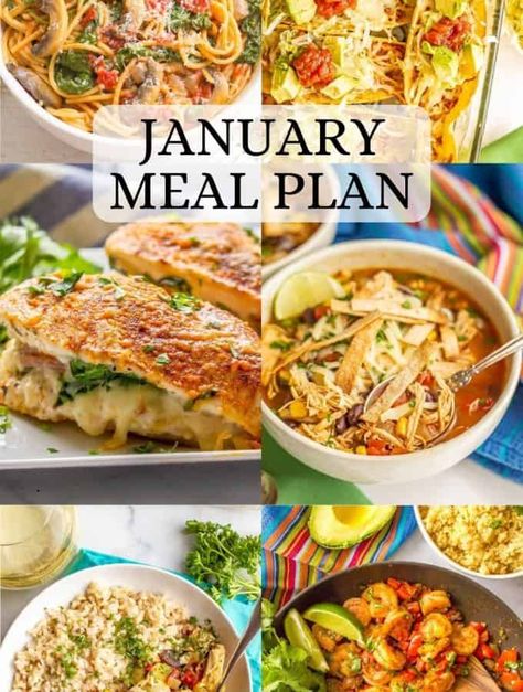 Family Food On The Table, 2024 Meal Plan, Monthly Family Meal Plan, January Meals Clean Eating, Month Long Meal Plan, Weekly Meal Plan Family Healthy, Winter Meal Plan Families, January Menu Plan, December Meal Plan Family