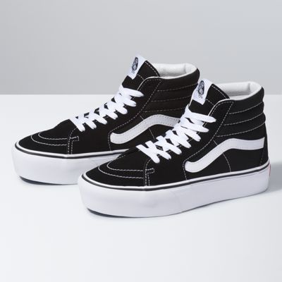 Vans Sk8 Hi Platform, Vans Sk8 Hi Black, Nike Trainer, Old Skool Platform, Tenis Vans, Dr Shoes, Vans Kids, Black And White Shoes, Vans Style