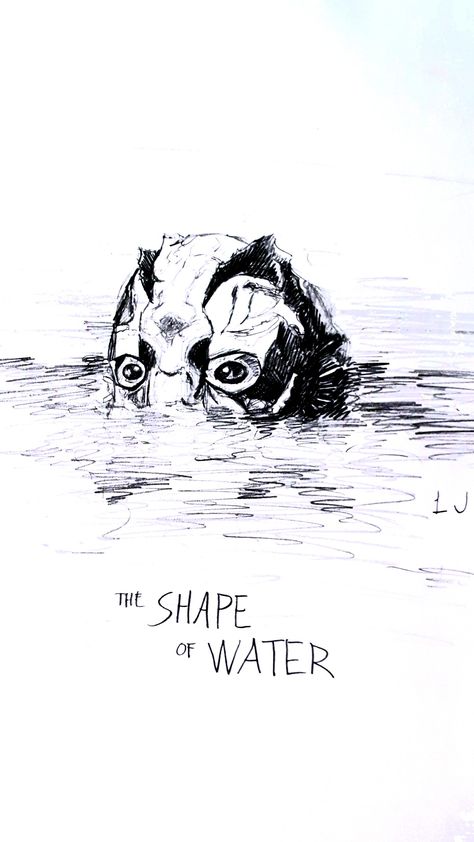 The Shape Of Water Wallpaper, The Shape Of Water Tattoo, Shape Of Water Tattoo, Water Drawing Simple, Pose Studies, Shape Of Water, Awesome Drawings, The Shape Of Water, Water Tattoo