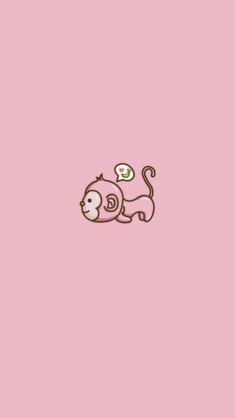 Monkey Wallpaper Cute Cartoon, Pink Monkey Wallpaper, Pink Monkey, Monkey Wallpaper Iphone, Monkey Icon, Monkey Illustration, Pink Monkeys, Anniversary Scrapbook, Monkey Wallpaper