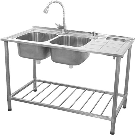 Free Standing Sink, Log Home Kitchens, Draining Board, Commercial Sink, Sink Units, Double Bowl Sink, Stainless Steel Kitchen Sink, Sink Taps, Shelf Unit