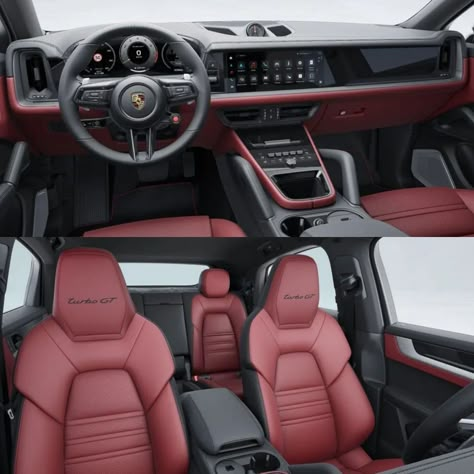 Porsche Cayenne Red Interior, Porsche With Red Interior, Porsche Macan Red Interior, Porsche Macan Interior, Kc Undercover, Black Porsche, In Five Years, Custom Car Interior, Luxury Appliances