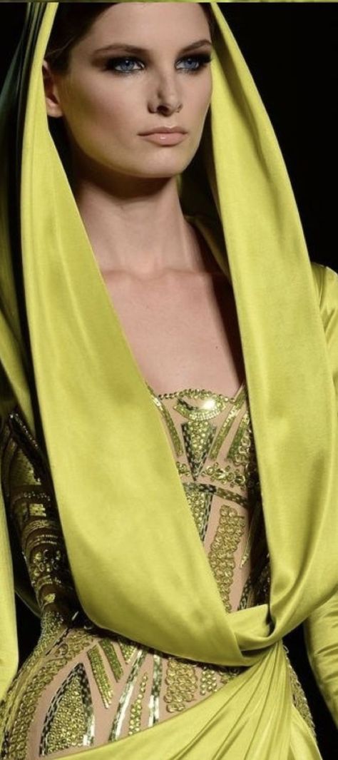 Zuhair Murad, Fashion Images, Shades Of Yellow, Scarfs, Elegant Fashion, Shades Of Green, Egypt, Timeless Elegance, Travel Destinations