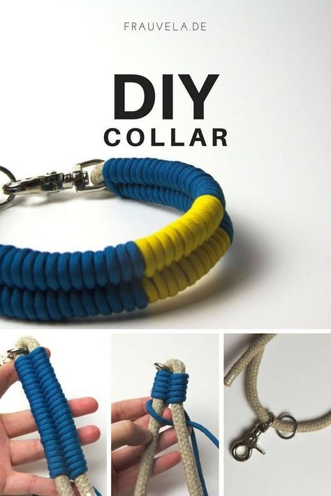 Dogs Diy Projects, Diy Collar, Diy Dog Collar, Diy Dog Toys, Paracord Dog Collars, Paracord Diy, Dog Diy, Collars Diy, Rope Dog Leash