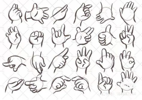 Cartoon Hand Poses, Hand Refrences Art, Cartoon Hand Reference, Pointing Finger Drawing Reference, Chibi Hand Poses, Chibi Hands Reference, Animation Reference Step By Step, Cartoon Hands Drawing, Hand Turnaround