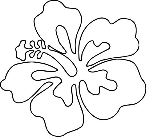 Luau Flower Template 8DB Hawaii Flower Painting Easy, Hawaiian Flower Stencil, Hawaiin Flowers Drawings, Hibiscus Flower Silhouette, Hibiscus Flower Stencil, Hawaiian Flower Drawing Easy, Tropical Flowers Drawing Step By Step, Hibiscus Flower Doodle, Hawian Flowers Drawings